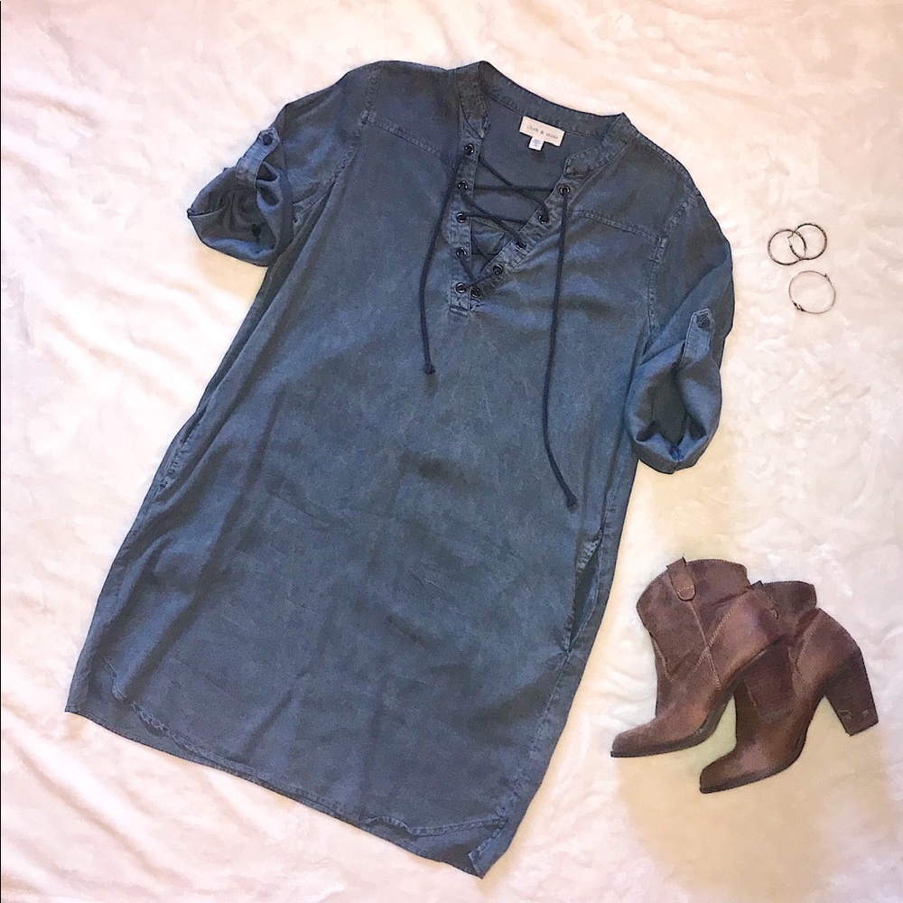 Cloth & Stone Tie Neck Dress